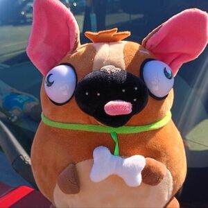 Charming Collectible Frenchie Plush Pug Toy Dog with Pink Ears